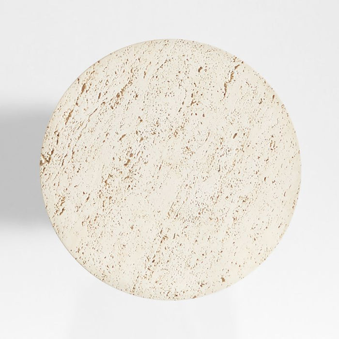 Willy Faux Travertine Resin End Table by Leanne Ford