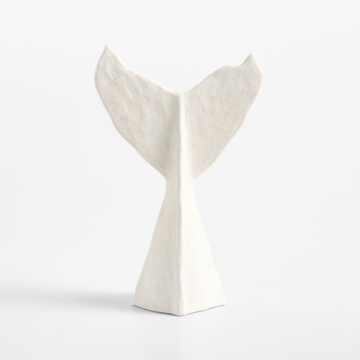 Wiluna White Ceramic Decorative Whale Tale