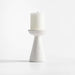 Wiluna Large White Ceramic Pillar Candle Holder 6.5"