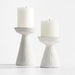 Wiluna Small White Ceramic Pillar Candle Holder 5"