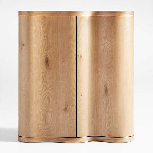 Winslow Natural Oak Wood Bar Cabinet by Jake Arnold