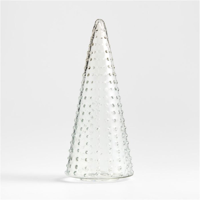 Winter Wonderland Clear Hobnail Glass Holiday Tree Large 16"