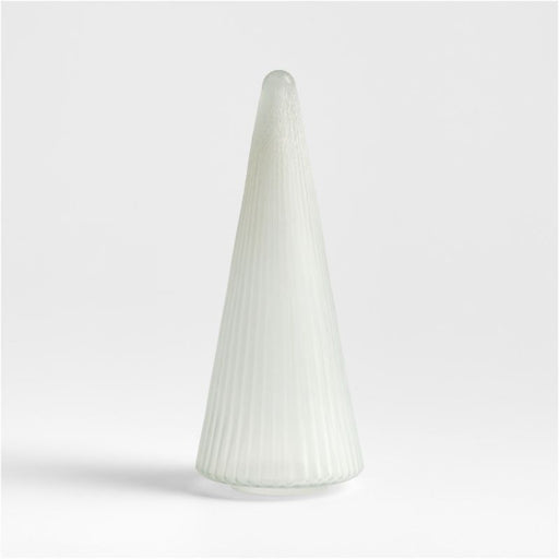 Winter Wonderland Frosted Ribbed Glass Holiday Tree Medium 12"