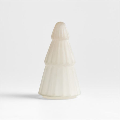 Winter Wonderland Frosted Fluted Glass Holiday Tree Small 9"