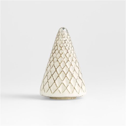 Winter Wonderland Silver Diamond Glass Holiday Tree Extra Small 6"