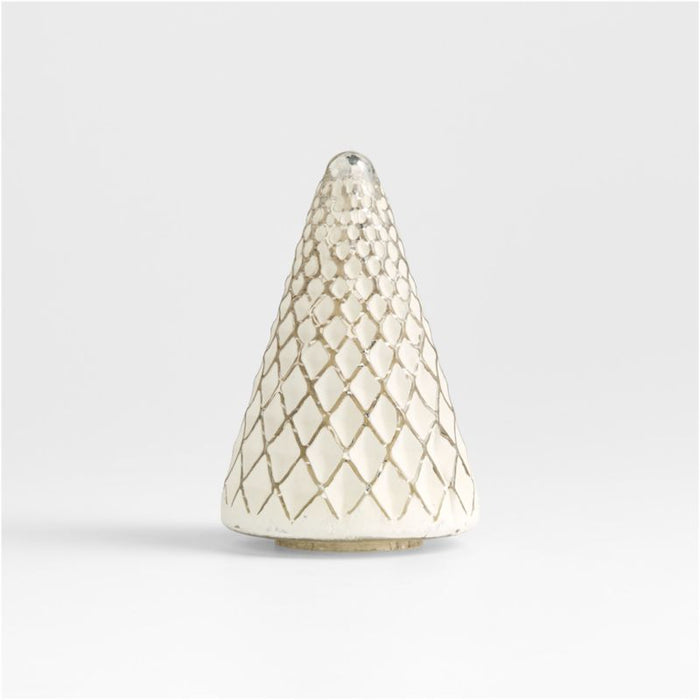 Winter Wonderland Silver Diamond Glass Holiday Tree Extra Small 6"