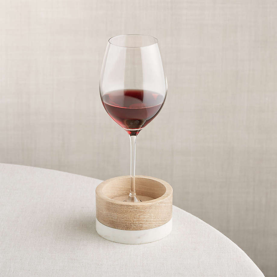 Wood and Marble Wine Coaster Crate and Barrel Philippines