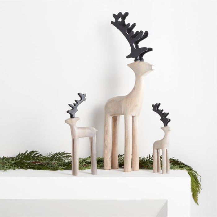 Wood Reindeer Holiday Decoration 9"
