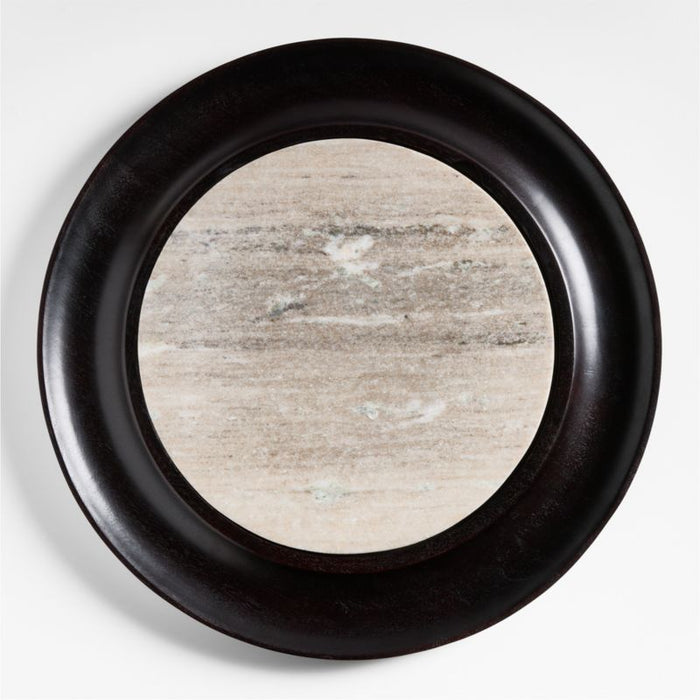 Wood and Tuscan Marble Cracker Serving Board Set