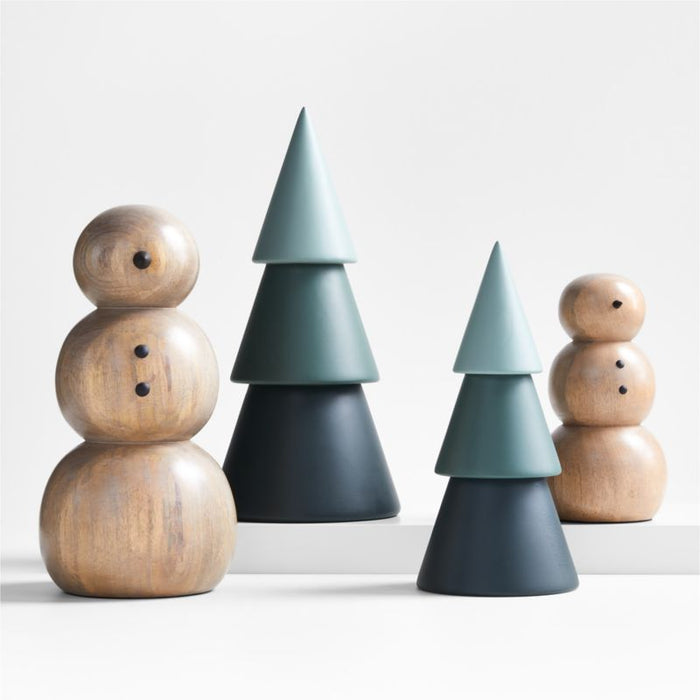 Small Wooden Snowman Holiday Decoration