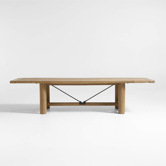 Breckenridge 100"-126" Weathered Rustic Oak Wood Extendable Dining Table