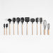 Crate & Barrel Black Silicone and Wood Spoon