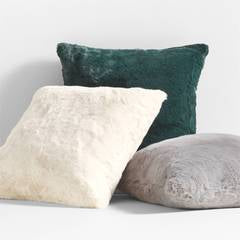 Spruce Green Faux Fur 23"x23" Holiday Throw Pillow Cover