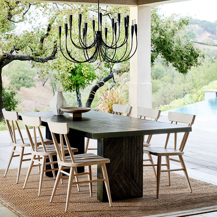 Dunewood 96"-116" Charcoal Wood Extendable Dining Table