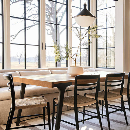 Lakin 106"-144" Teak Wood Extendable Dining Table