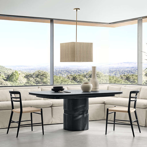 Roseau 48"-70" Charcoal Black Wood Extendable Dining Table