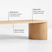 Virage 96" Curved Warm Brown Oak Wood Dining Table