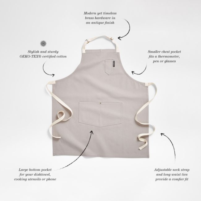 Indigo Organic Cotton Kitchen Apron with Pockets