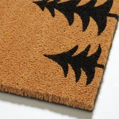 Winter Tree Line Black and Natural Holiday Doormat 18"x30"