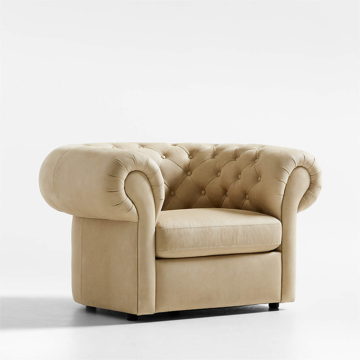 Gig Leather Chesterfield Chair by Leanne Ford Crate and Barrel