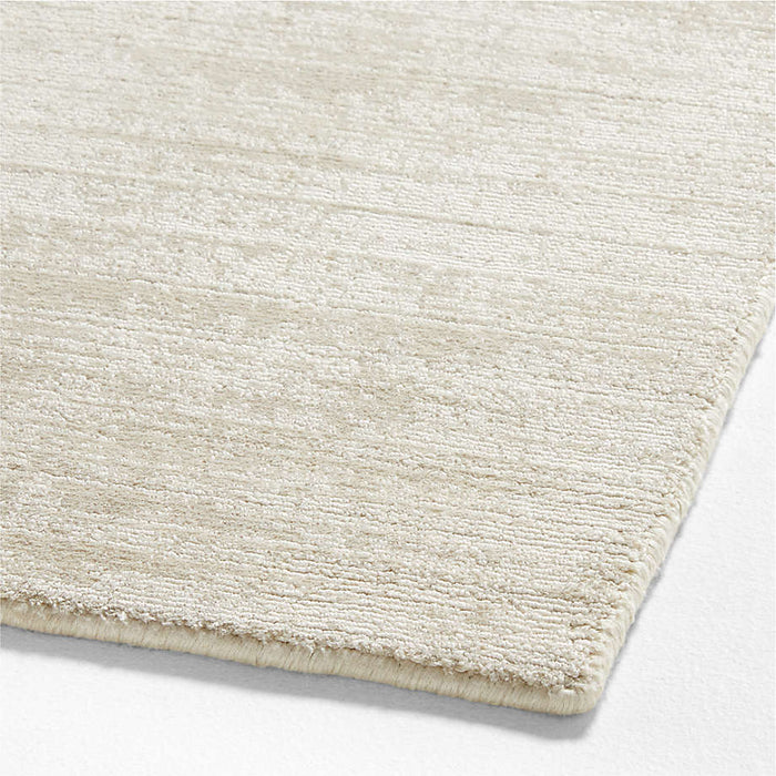 Laval Viscose Solid Ivory Area Rug 6'x9'