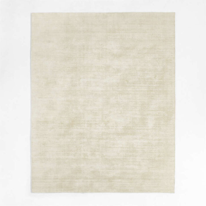 Laval Viscose Solid Ivory Area Rug 6'x9'