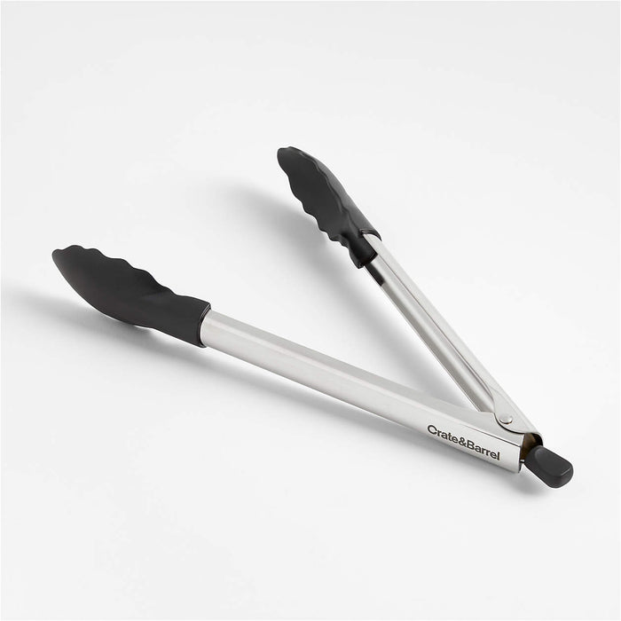 Crate & Barrel Black Nylon Tongs 9"