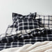 Organic Flannel Black and White Plaid King Sheet Set