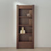 Siena 84" Walnut Wood 4-Shelf Storage Bookcase with Drawer