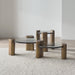 Alchemy Burnished Brass and Cast Glass 60" Tiered Round Coffee Table