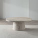 Willy Faux Travertine Resin 44" Round Pedestal Coffee Table by Leanne Ford