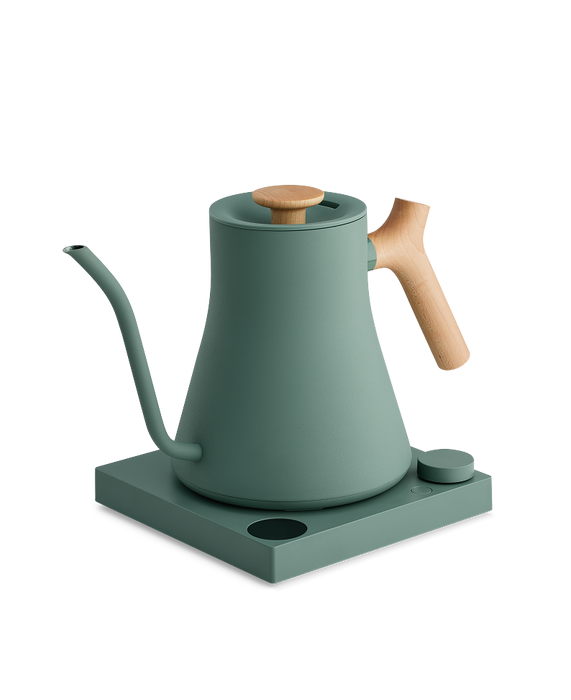 Fellow Stagg EKG Pro Electric Tea Kettle in Smoke Green with Maple Handle