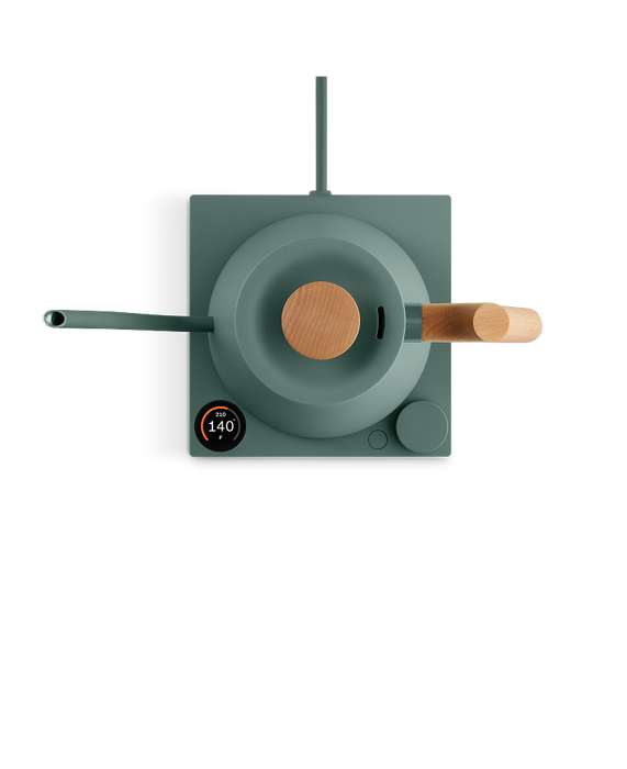 Fellow Stagg EKG Pro Electric Tea Kettle in Smoke Green with Maple Handle