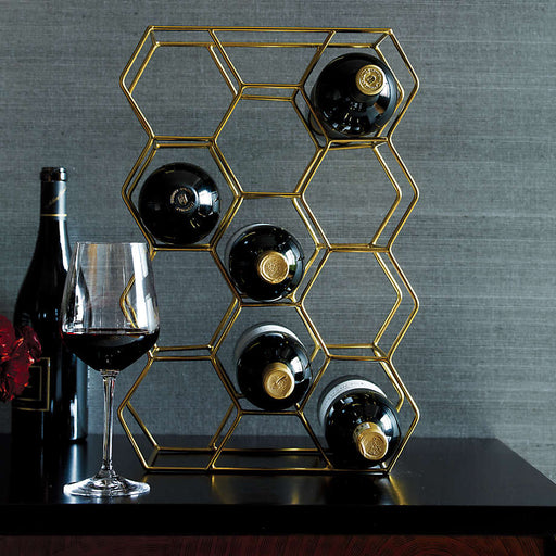 11-Bottle Gold Wine Rack
