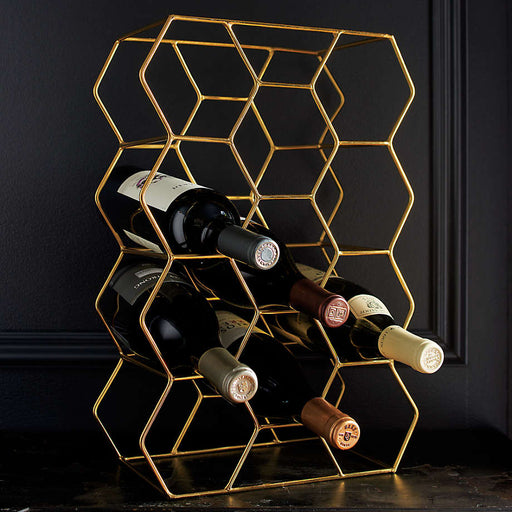 11-Bottle Gold Wine Rack