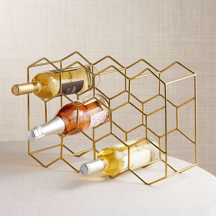 11-Bottle Gold Wine Rack