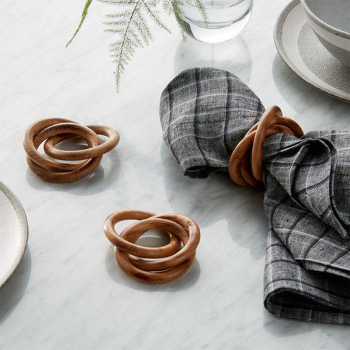 3-Ring Wood Napkin Ring - Crate and Barrel Philippines