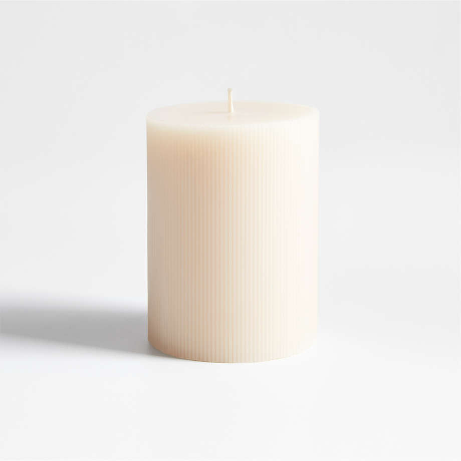 3"x4" Ribbed Linen Pillar Candle Crate and Barrel Philippines