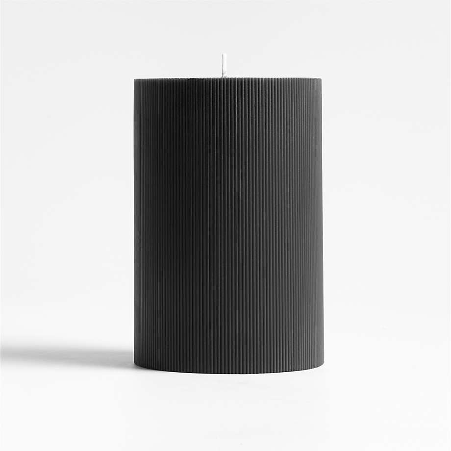 4"x6" Ribbed Black Pillar Candle Crate and Barrel Philippines