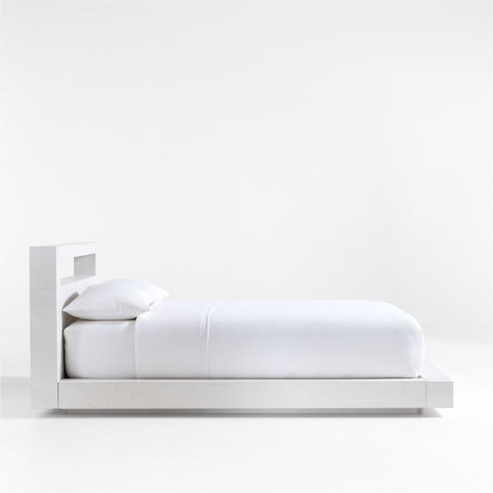 Adia White Wood Platform King Bed by Leanne Ford