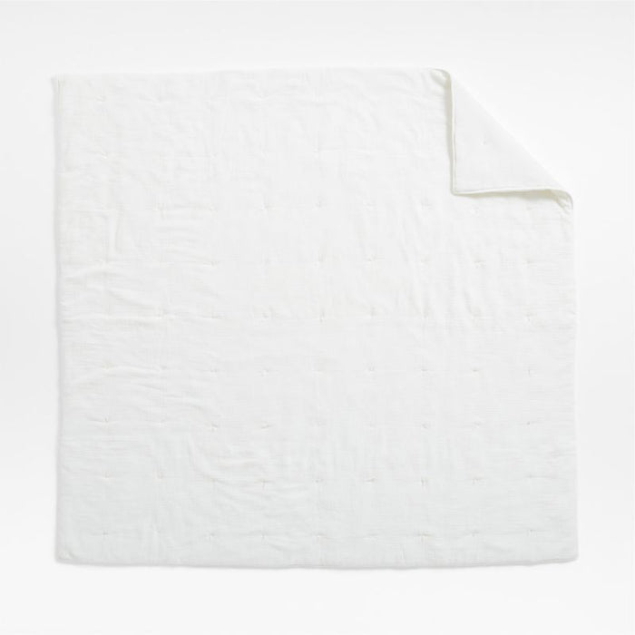 Aire Crinkle Organic Cotton Linen Blend Cotton Cream Standard Pillow Sham