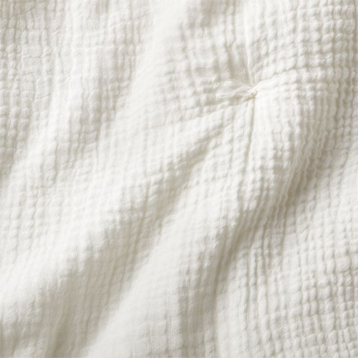 Aire Crinkle Organic Cotton Linen Blend Cotton Cream Standard Pillow Sham
