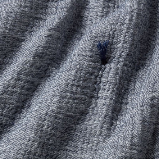 Aire Crinkle Organic Cotton Linen Blend Deep Indigo Full/Queen Quilt