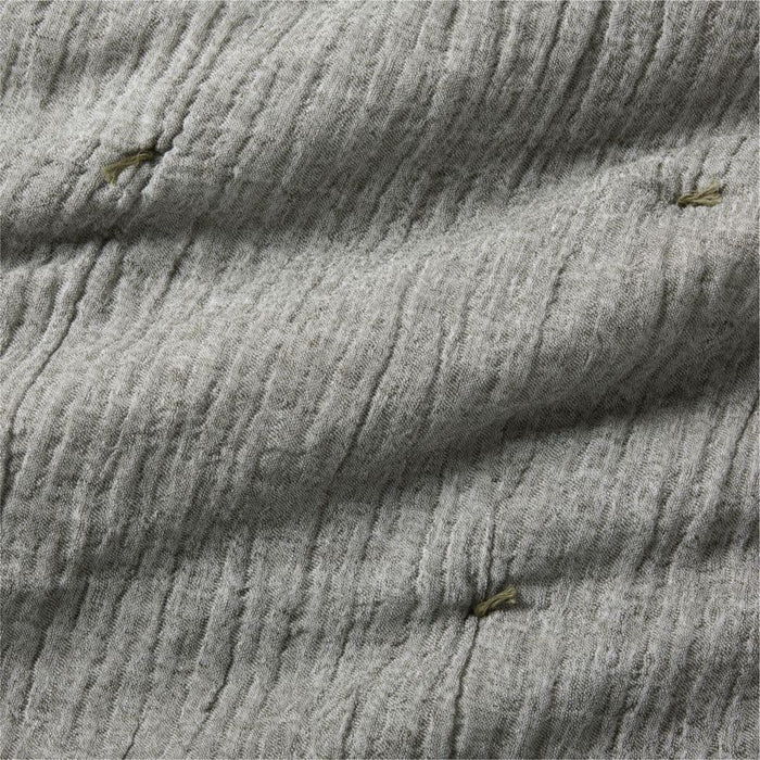 Aire Crinkle Organic Cotton Linen Burnt Green Blend King Comforter