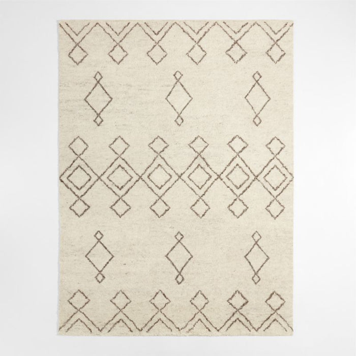 Algiers Wool Hand-Knotted Ivory Area Rug 10'x14'