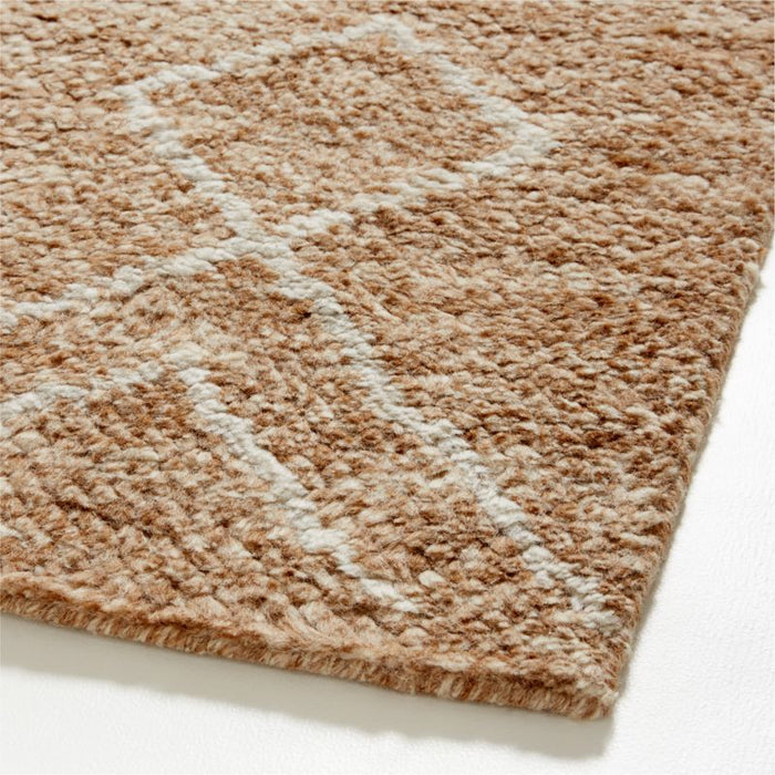 Algiers Wool Hand-Knotted Sand Brown Area Rug 6'x9'