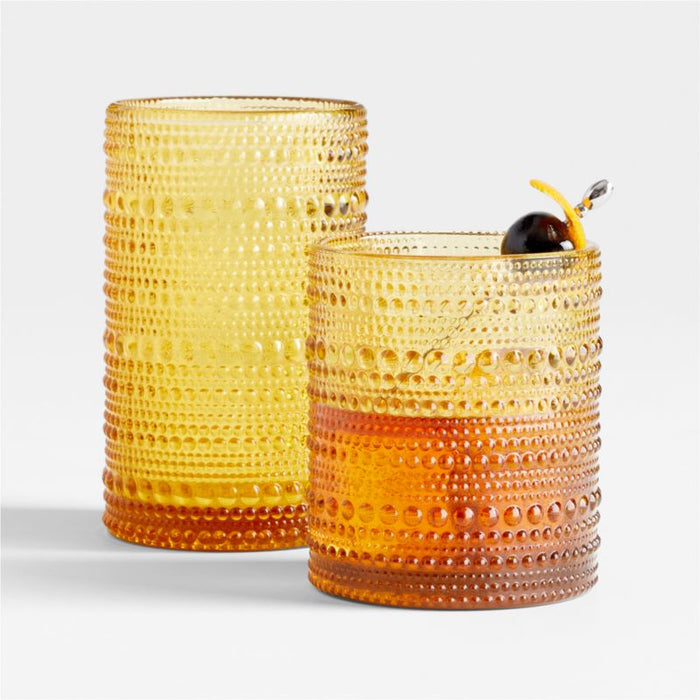 Alma Amber Double Old-Fashioned Glass