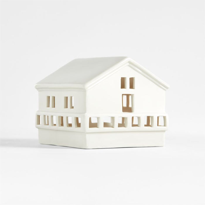 White Ceramic Holiday Alpine Ski Lodge Crate and Barrel Philippines