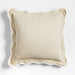 Amalfi Cotton Linen Scallop Edge 23"x23" Arctic Ivory Throw Pillow Cover
