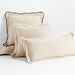 Amalfi Cotton Linen Scallop Edge 23"x23" Arctic Ivory Throw Pillow Cover